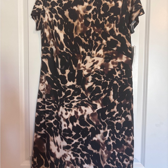 AB Studio Dresses & Skirts - AB Studio Brown and Black Animal Print Midi Dress
